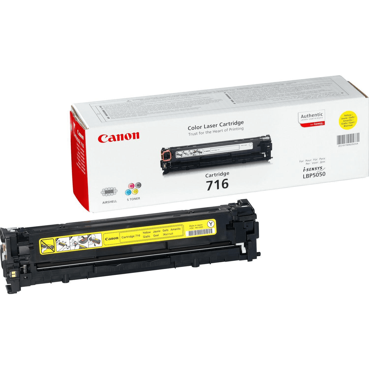 Canon 716Y Yellow Toner Cartridge 1,500 pages Original 1977B002 Single-pack