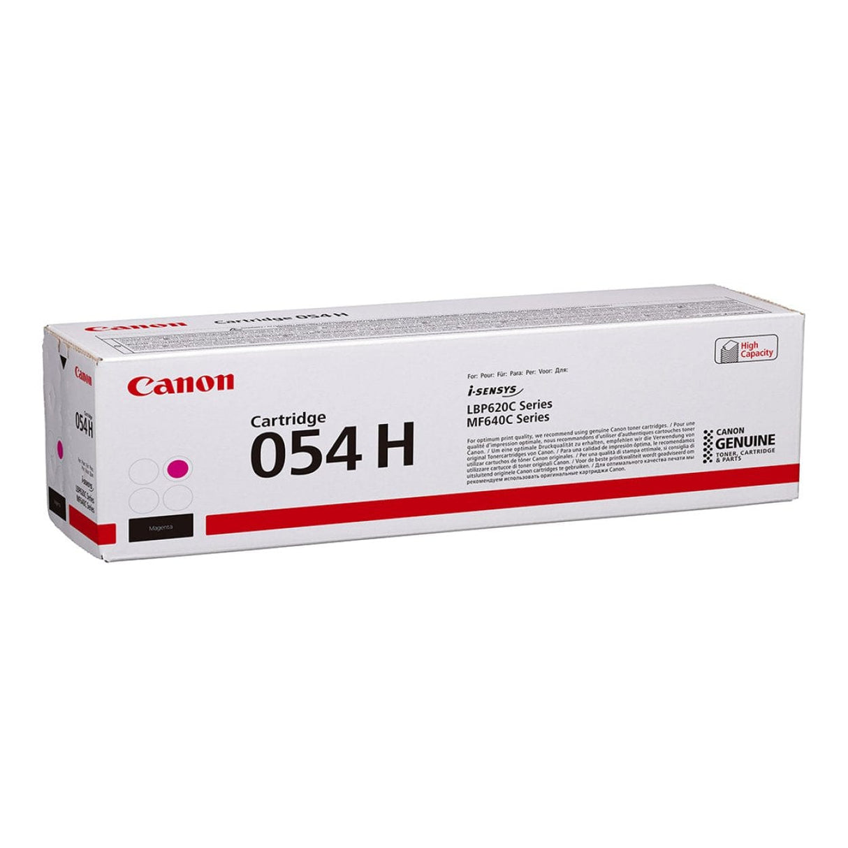 Canon 054H Magenta Toner Cartridge 2,300 Pages Original 3026C002 Single-pack