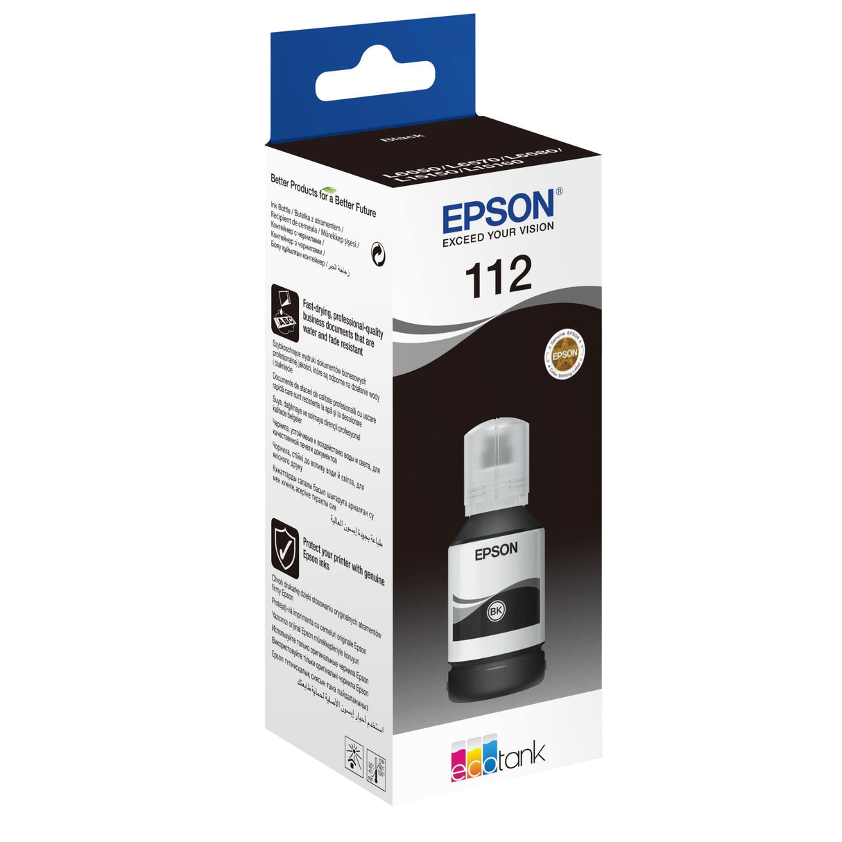 Epson 112 Ink Bottle Black EcoTank Original 127ml Single-pack C13T06C14A