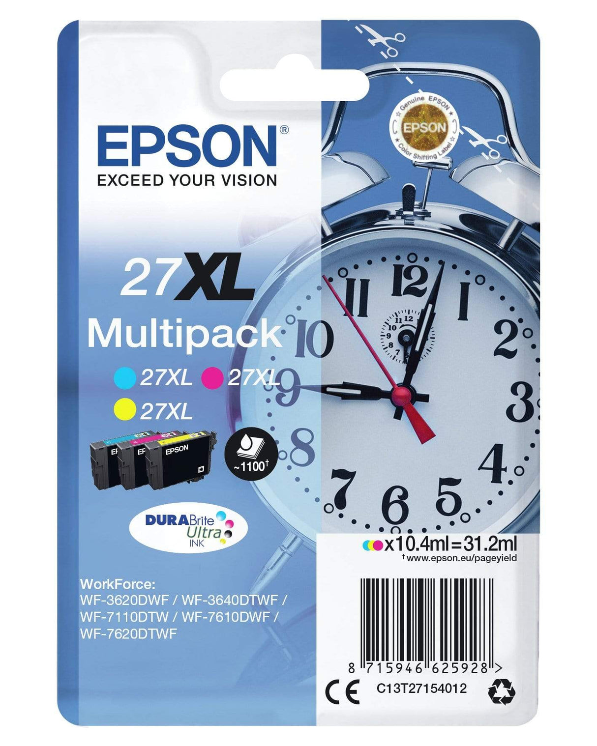 Epson 27XL Multi-Colour DURABrite Ultra High Yield Ink Cartridges Original Multi-pack
