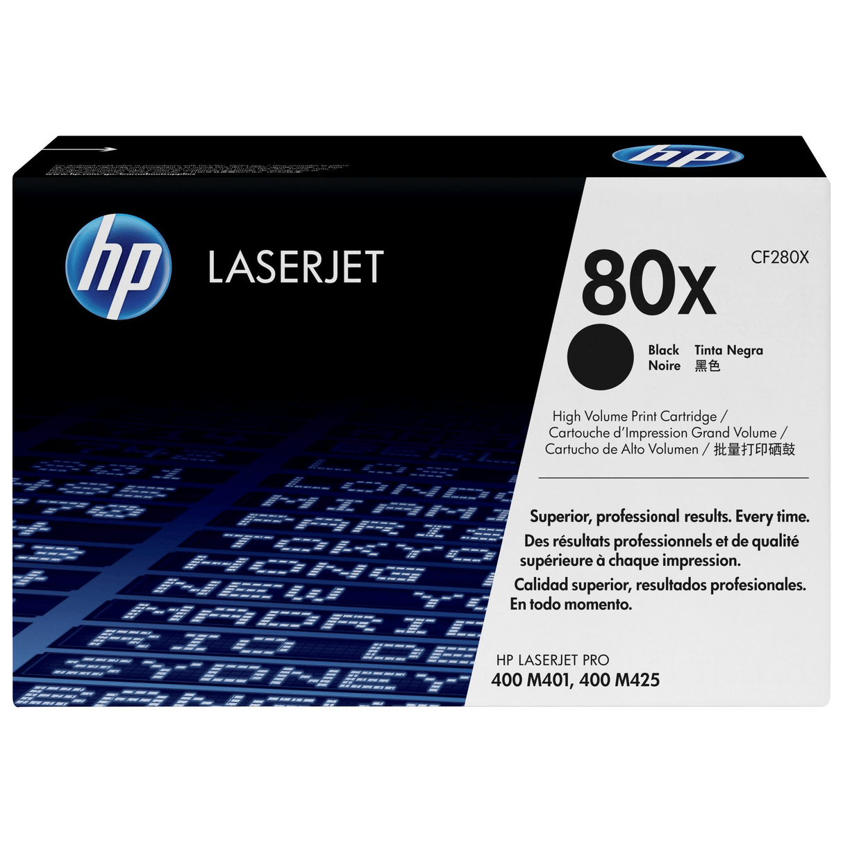 HP 80X Black High Yield Toner Cartridge 6,900 Pages Original CF280X Single-pack