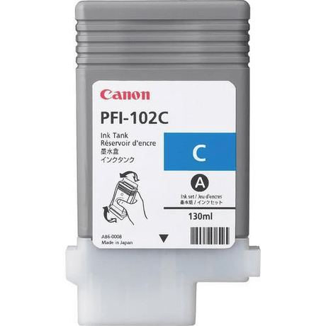 Canon PFI-102C Cyan Printer Ink Tank Cartridge Original 0896B001 Single-pack