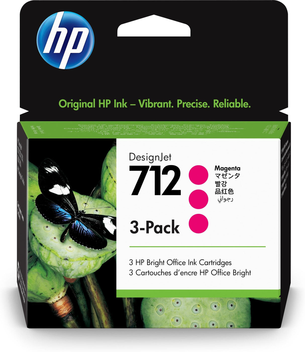 HP 712 29-ml Magenta DesignJet Ink Cartridge 3ED78A 3-pack