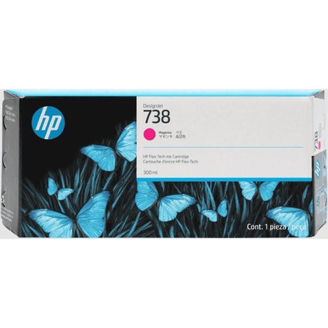 HP DesignJet 738M 300-ml Magenta Printer Ink Cartridge Original 676N0A Single-pack