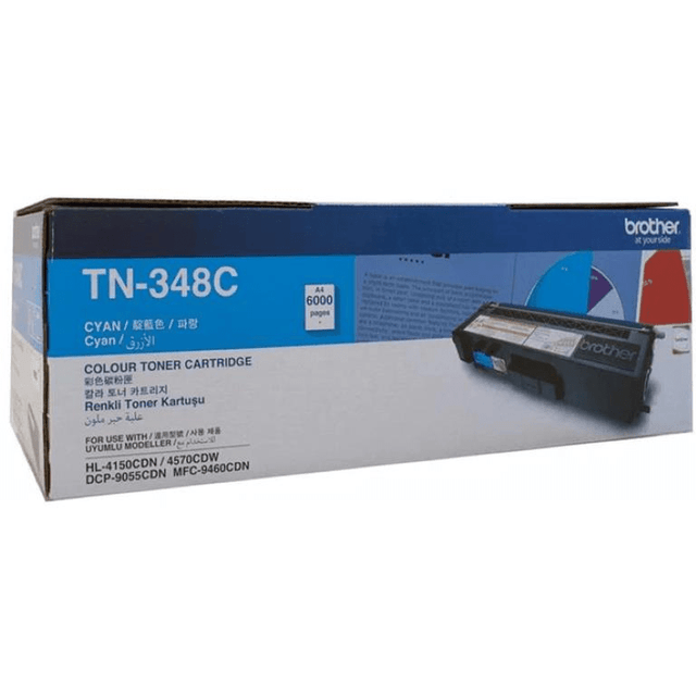 Brother TN-348C Cyan Toner Cartridge 6000 Pages Original 84GT330C106 Single-pack