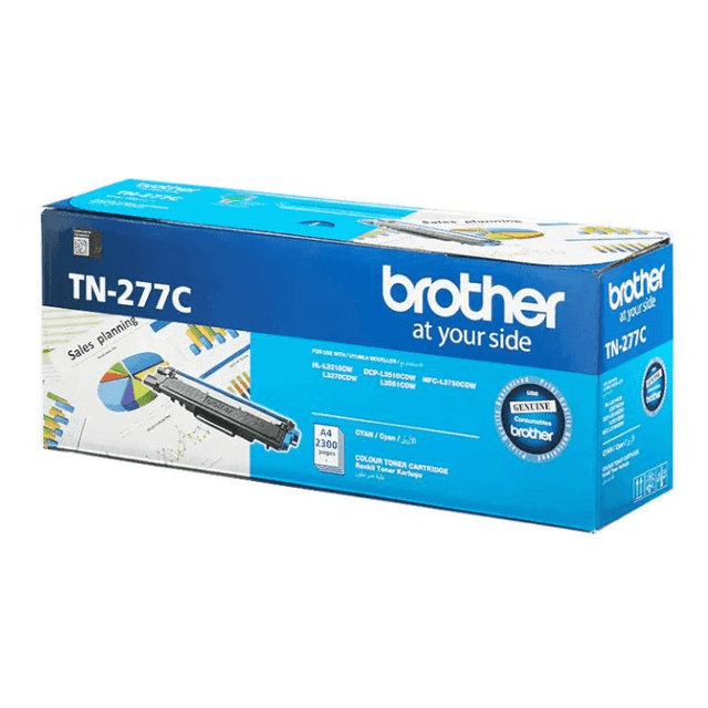 Brother TN-277C Cyan Toner Cartridge 2,300 Pages Original 84GT720C141 Single-pack