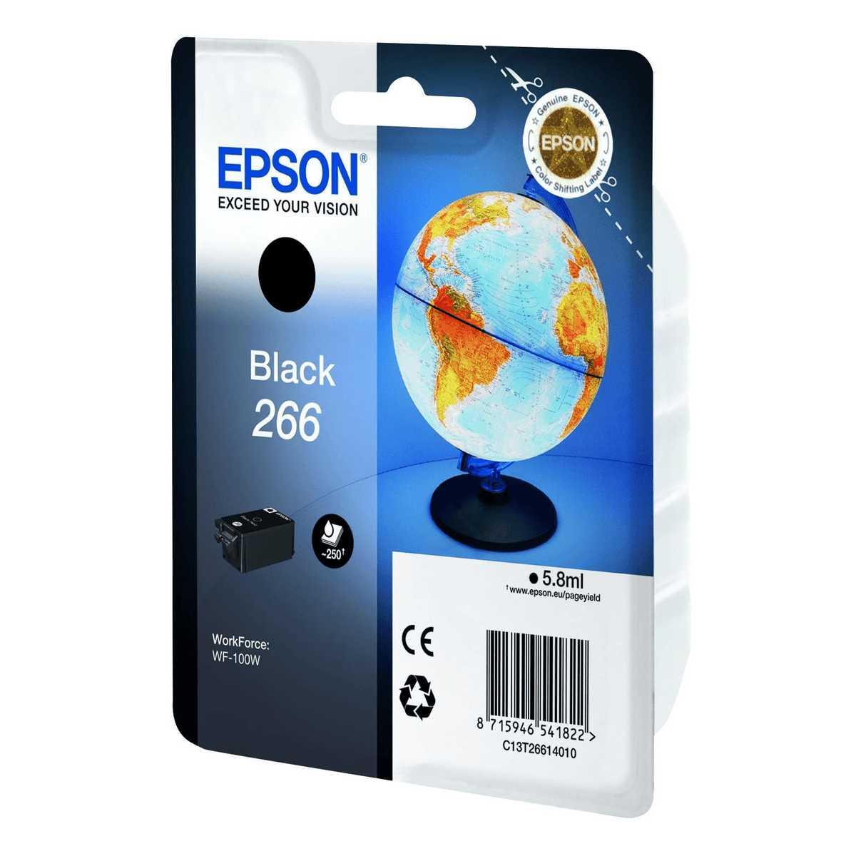 Maxi Ink Epson 266 Black Printer Ink Cartridge Original C13T26614010 Single-pac ...