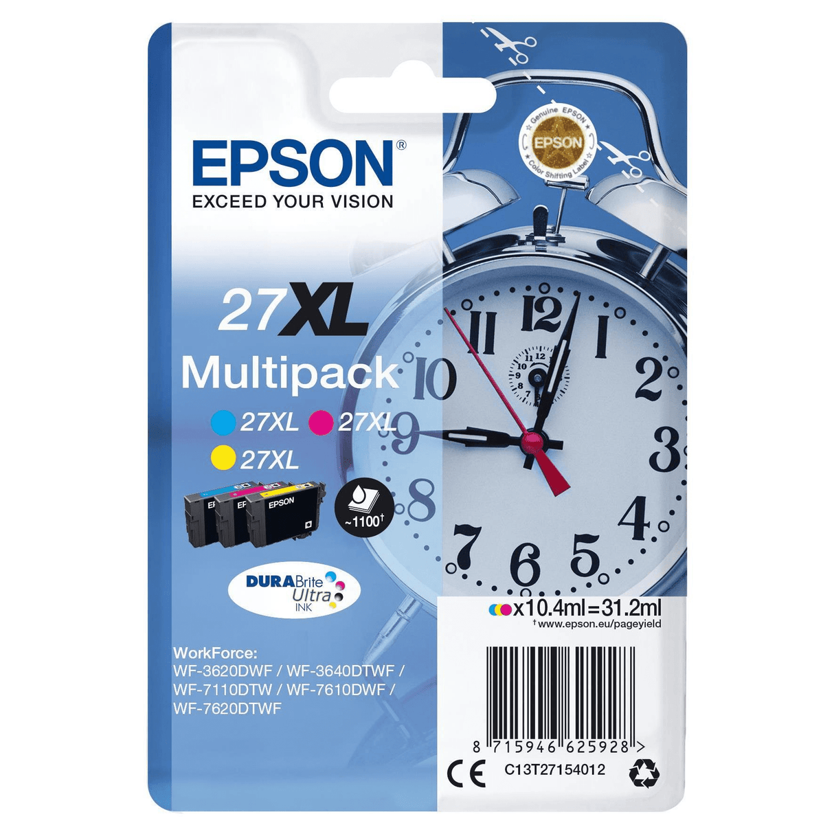 Epson 27XL Multi-Colour DURABrite Ultra High Yield Ink Cartridges Original Multi-pack