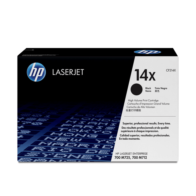 HP 14X Black High Yield Toner Cartridge 17,500 Pages Original CF214X Single-pack