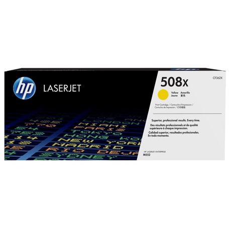 HP 508X Yellow High Yield Toner Cartridge 9,500 Pages Original CF362X Single-pack