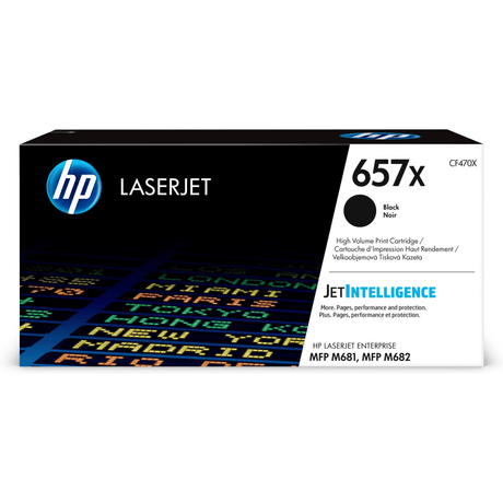 HP 657X Black High Yield Toner Cartridge 28,000 Pages Original CF470X Single-pack