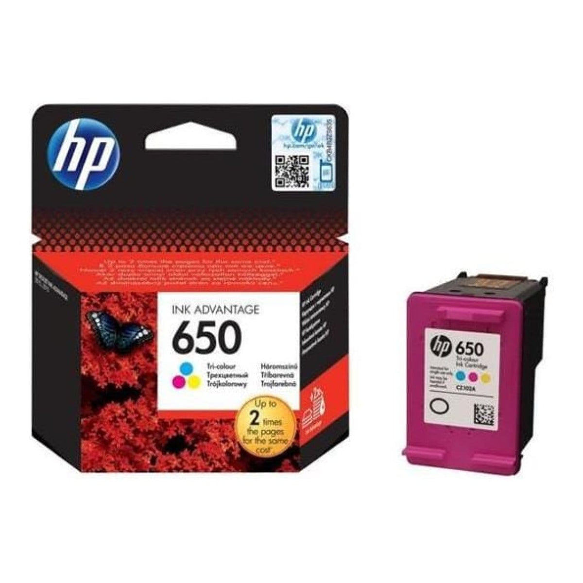 Maxi Ink HP 650 Cyan Magenta Yellow Printer Ink Cartridge Original CZ102AK Sing ...