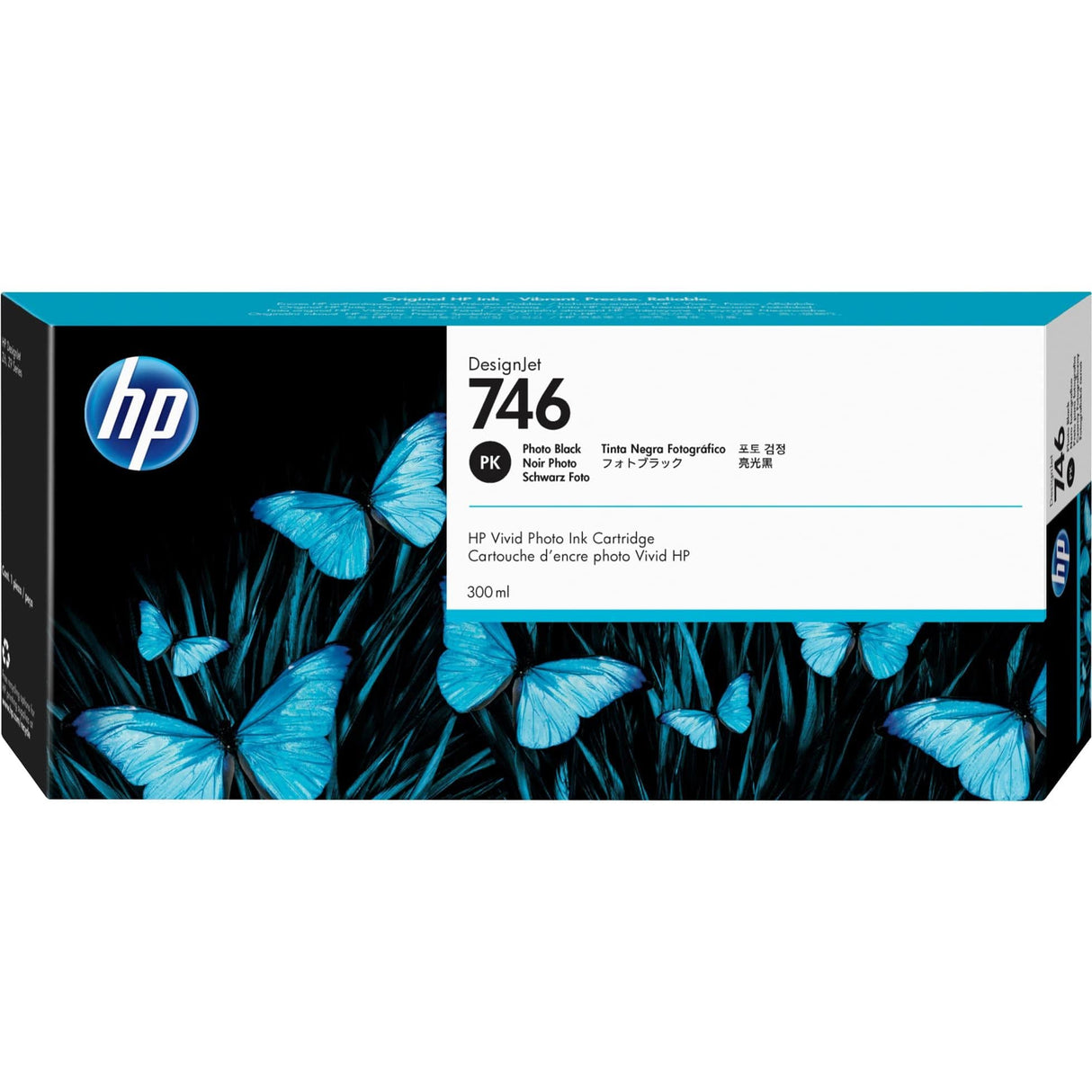 HP 746 DesignJet Photo Black Standard Yield Ink Cartridge Original P2V82A Single-pack