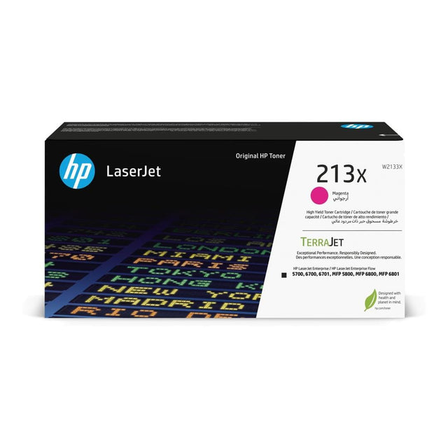 HP 213X High Yield Magenta Toner Cartridge 6,000 Pages Original W2133X Single-pack